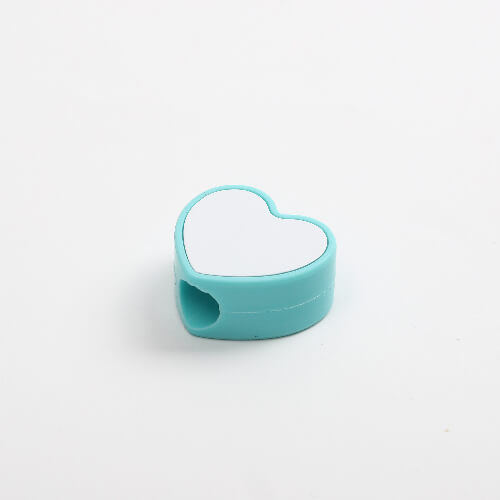 Silicone straw cap Ø 0,8 / 1 cm for sublimation - green heart