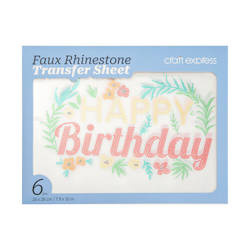 Set zirkonia vellen voor thermische overdracht - Happy Birthday