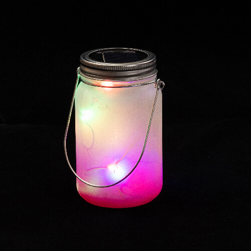 Lanterne 450 ml med metalhåndtag - lilla gradient