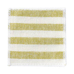 Platnena podloga za lonček 10 x 10 cm, smetanova s svetlo zelenimi črtami za sublimacijo