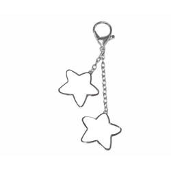 Llavero de metal dos estrellas para imprimir por transferencia térmica por sublimación