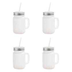 Set van 4 Mason Jar sublimatie mokken - matglas