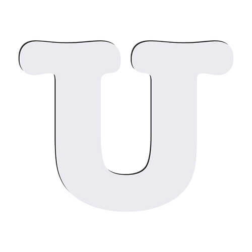 Dekoratīvs burts no MDF sublimācijai 18 cm U