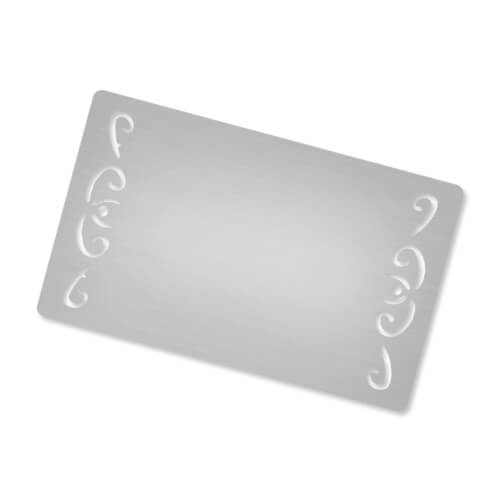 Zilverkleurige metalen visitekaartjes, set van 10. Sublimatie thermische overdracht