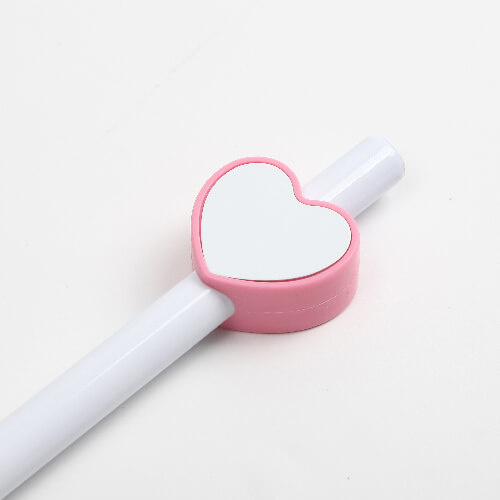 Siliconen rietjesdop Ø 0,8 / 1 cm voor sublimatie - roze hart