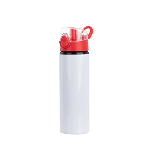 Bidon en métal de 750 ml blanc avec fermeture rouge pour sublimation