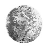 Two-color sequins for sublimation and application on textiles - silver circle Ø 19 on a white background