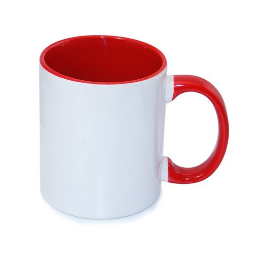 Taza ECO 330 ml FUNNY Rojo Sublimación Transferencia Térmica