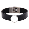 Leren armband met cirkel - zwart Sublimatie