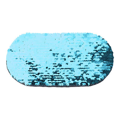 To-farvede pailletter til sublimering og tekstil - blå oval