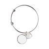 Bracelet with a boule, crystal hearth, circle locket for sublimation printing