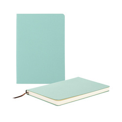 Set of 2 notebooks with engraved leather cover - turquoise