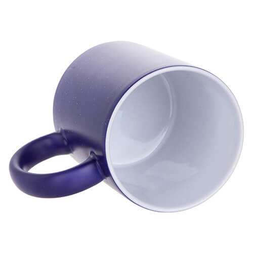 Magic mug 330 ml blue, matte with glitter for sublimation, with a cardboard box