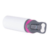 Aluminium fles 650ml wit met schroefdop en roze sublimatie-inzetstuk