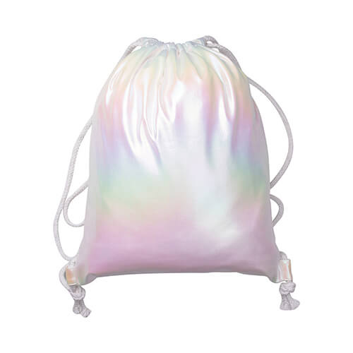 Sac à dos 33 x 42 cm pour sublimation - effet holo - blanc