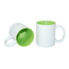 Mug blanc A+ 330 ml avec intérieur vert clair Sublimation Transfert Thermique