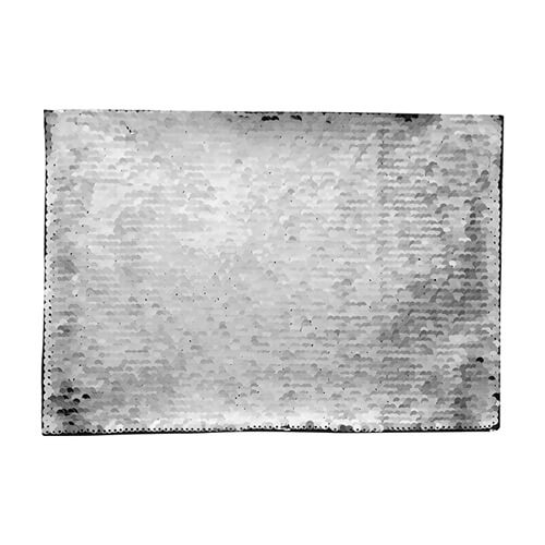 Kétszínű flitterek szublimációs és textilapplikációhoz - ezüst téglalap