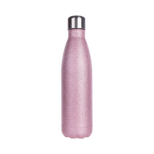 Bidon - steklenica za pijačo 500 ml za sublimacijo - roza bleščice