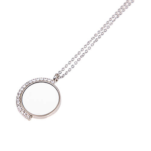 Diamond necklace for sublimation - round - silver