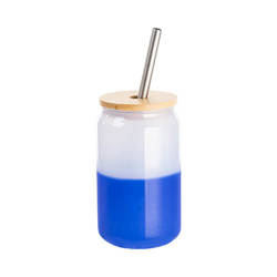 Een glas van 400 ml dat van kleur verandert bij blootstelling aan kou voor sublimatie - blauw