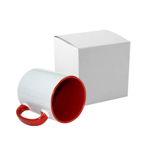 Mok 300 ml FUNNY rood met een doos voor Sublimatie