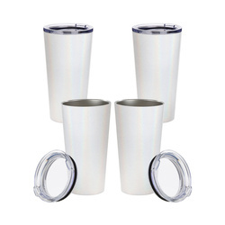 Lot de 4 gobelets 480 ml à imprimer - blanc irisé