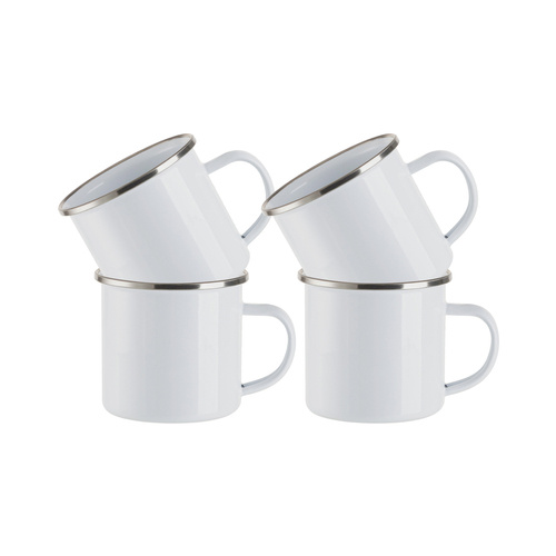 Set of 4 360 ml enamel mugs for printing