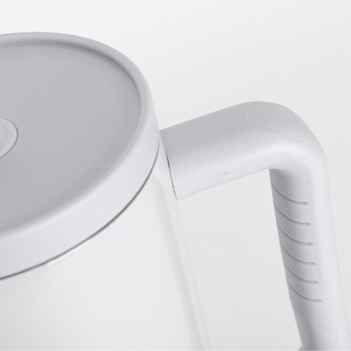 Resemugg i rostfritt stål 1200 ml med handtag och sugrör - askvit