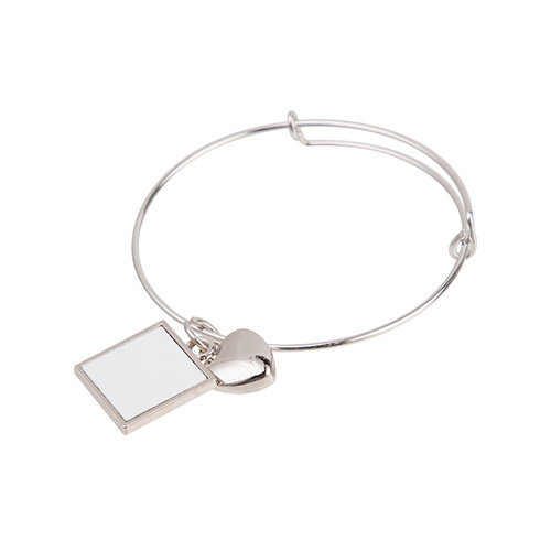 Bracelet with hearth and square locket for sublimation printing