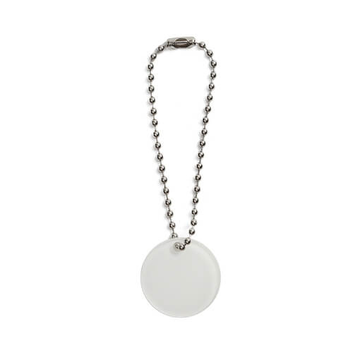 Acrylic mug tag for sublimation - circle on ball chain