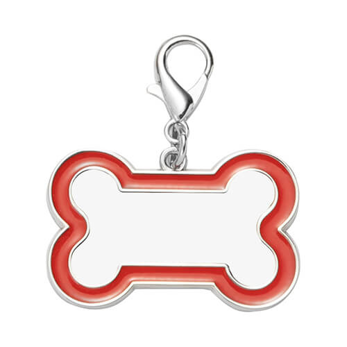 Dog de identificación para sublimación - hueso rojo