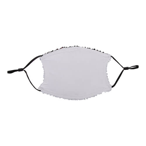 Grand masque facial avec poche filtrante et paillettes pour sublimation