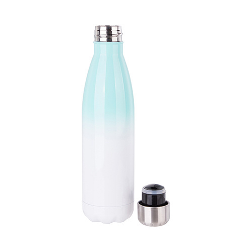 "Bidon" - sublimacinis 500 ml gėrimų butelis - baltos ir žalios spalvos