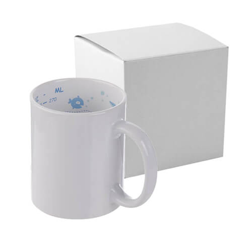 Taza de 330 ml con vaso medidor interno para sublimación con caja de cartón - pescado