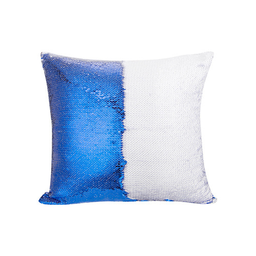 Párnahuzat 40 x 40 cm, kétszínű flitterekkel, szublimációhoz - kék
