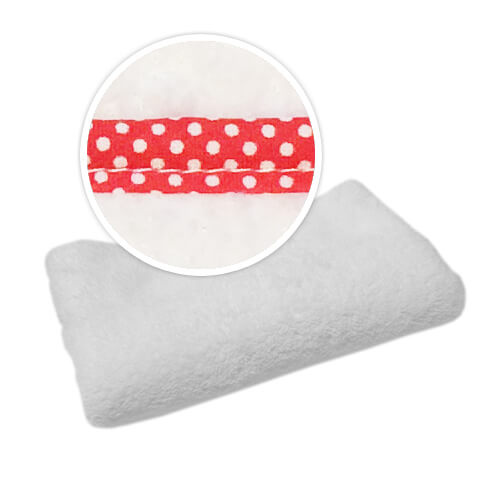 Blanket with red trimming in white polka dots Sublimation