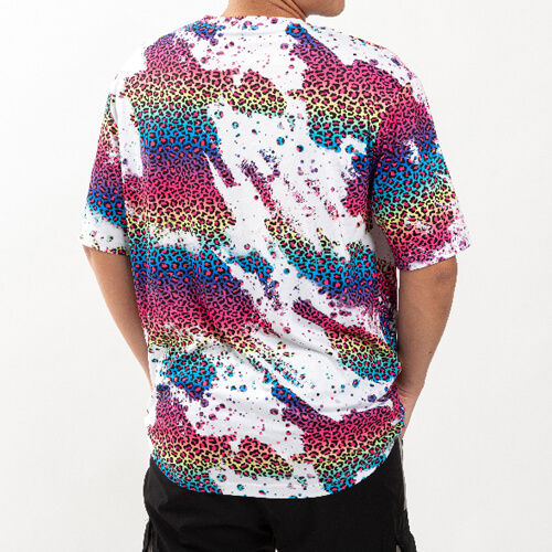 T-shirt bombaž podoben beljen Leopard Wild Purple za sublimacijo