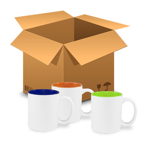 144 pcs MAX mugs 450 ml interior colour MIX Sublimation Thermal Transfer