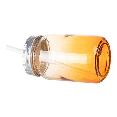 Mason Jar klaaskruus 450 ml ilma käepidemeta sublimatsiooniks - oranž gradient