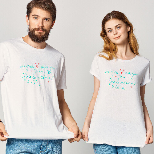 Groot blad met zirkonia voor thermische overdracht - Happy Valentine's Day