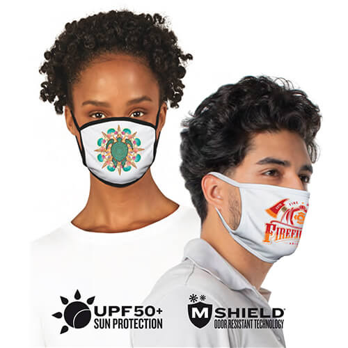 Dampmaske med hvid piping til sublimering