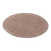 Ovalt læderbadge 8,2 x 4,4 cm til sublimering - grå