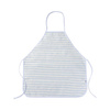 Køkkenforklæde i hør til sublimering - cremefarvet med blå striber