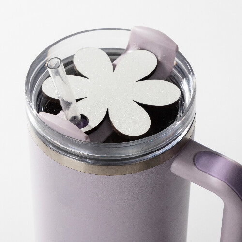 Naambadge van vezelplaat met glitter voor 1200 ml mok voor sublimatie - bloem