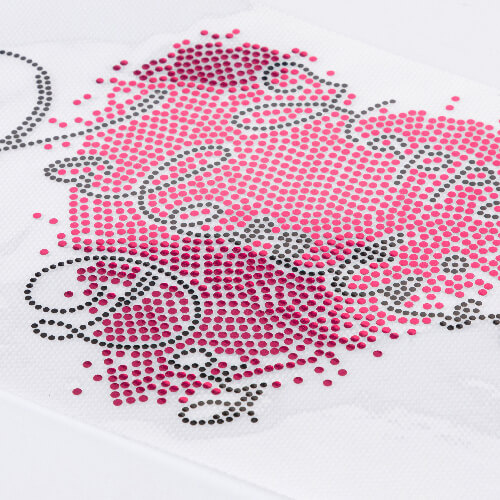 Large sheet with cubic zirconia for thermal transfer - heart