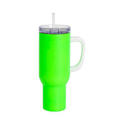 Mug de voyage en acier inoxydable 1200 ml pour sublimation - vert néon mat