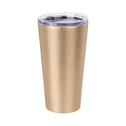 Tumbler termiczny 480 ml ze stali nierdzewnej do sublimacji - złoty brokat