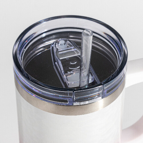 Travel mug 1200 ml 3D Puff Cloud for sublimation - white and pink