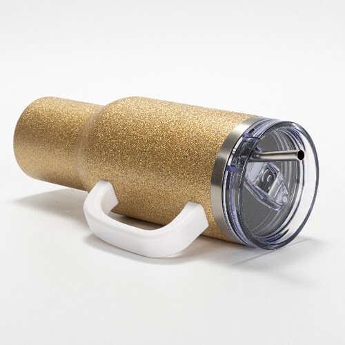 Brokaat roestvrijstalen beker 1200 ml met deksel en rietje voor sublimatie - goud