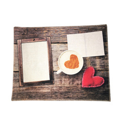 Linen table cloth mat for sublimation printing - Love